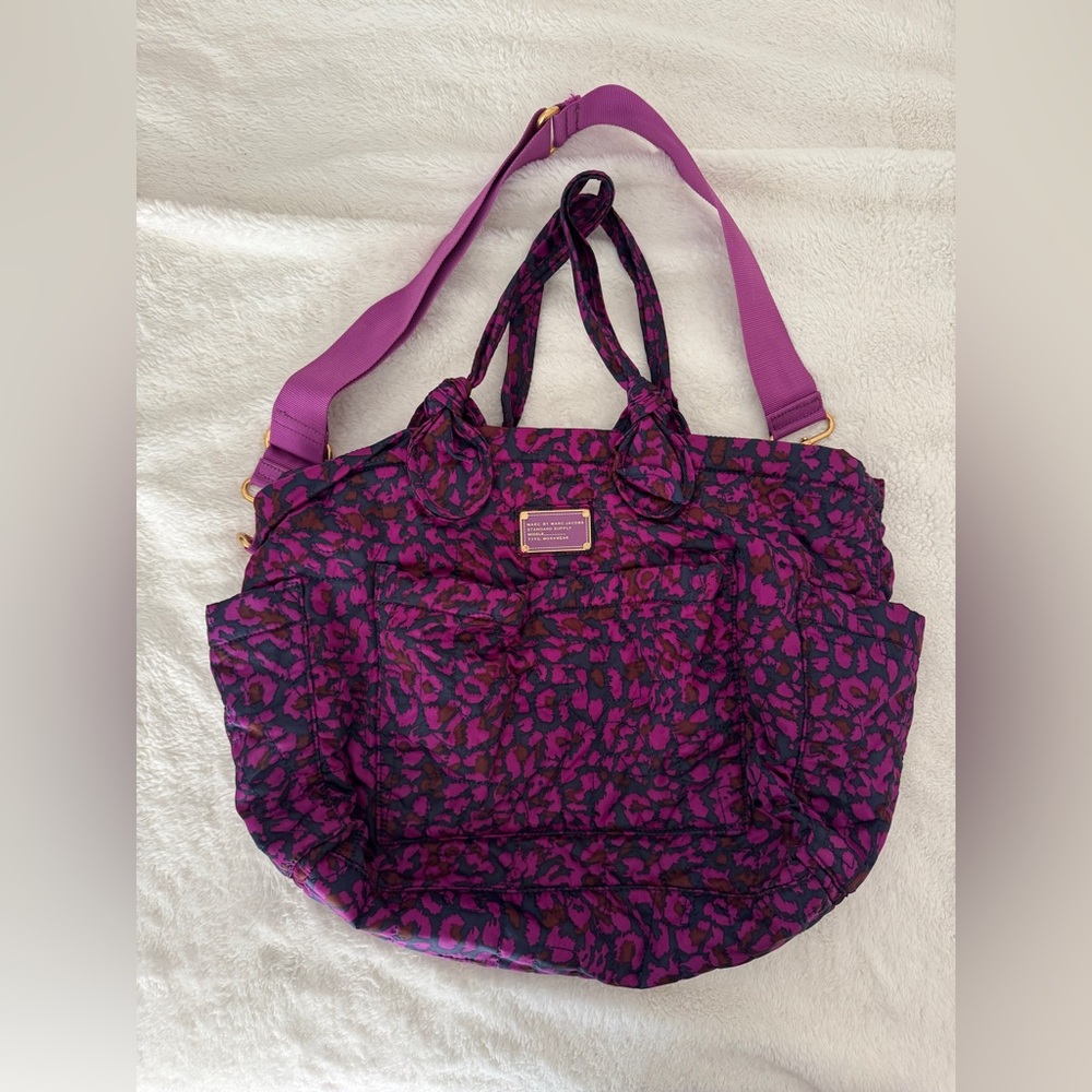 Marc by Marc Jacob’s Stylish big Purple/pink Leopard Print Women's Bag